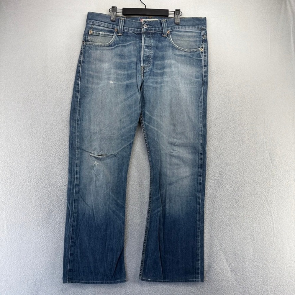 Vintage Levis Jeans Mens 36x36 Fits 37x30 Blue 512 Bootcut Hemmed Baggy y2k Dark